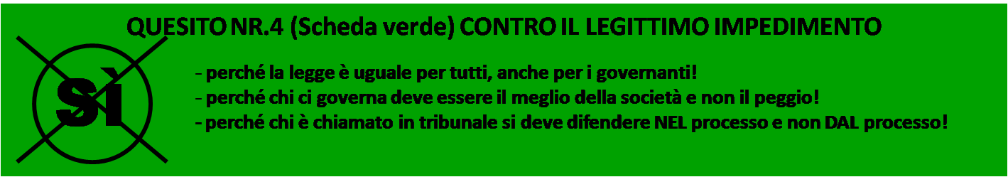 Quesito Referendario contro il Legittimo Impedimento